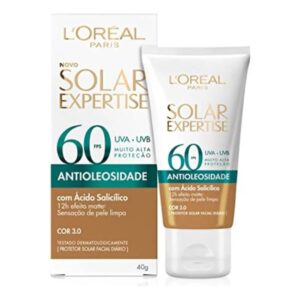 Protetor Solar Facial L'Oréal Paris Solar Expertise Antioleosidade Fps60 Cor 3.0 Média 40g
