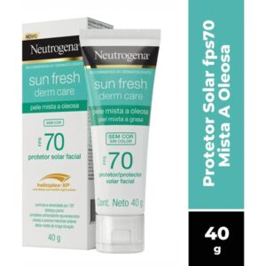 Protetor Solar Facial Para Pele Oleosa Neutrogena Sun Fresh Derm Care sem cor FPS 70, 40g