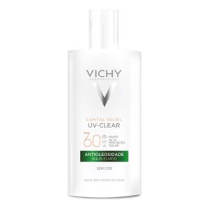 Protetor Solar Facial Sem Cor Antioleosidade Toque Seco FPS 60 Reduz Acne e Poros Acabamento Invisível Com Niacinamida Ácido Salicílico Capital Soleil UV-Clear Vichy 40g